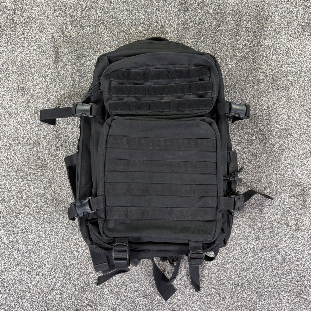WOLFpak 45L Tactical Backpack Black MOLLE Gym Travel Bag Military Style Utility